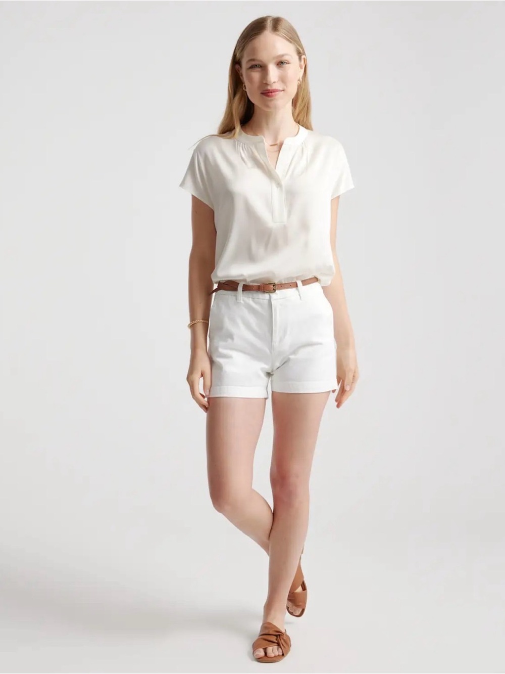 Washable stretch silk dolman sleeve blouse